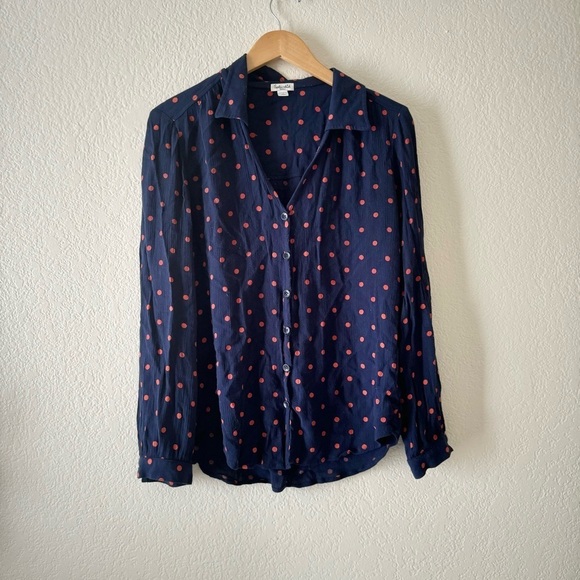 Splendid Button Up Polka dot Blouse - Picture 1 of 3
